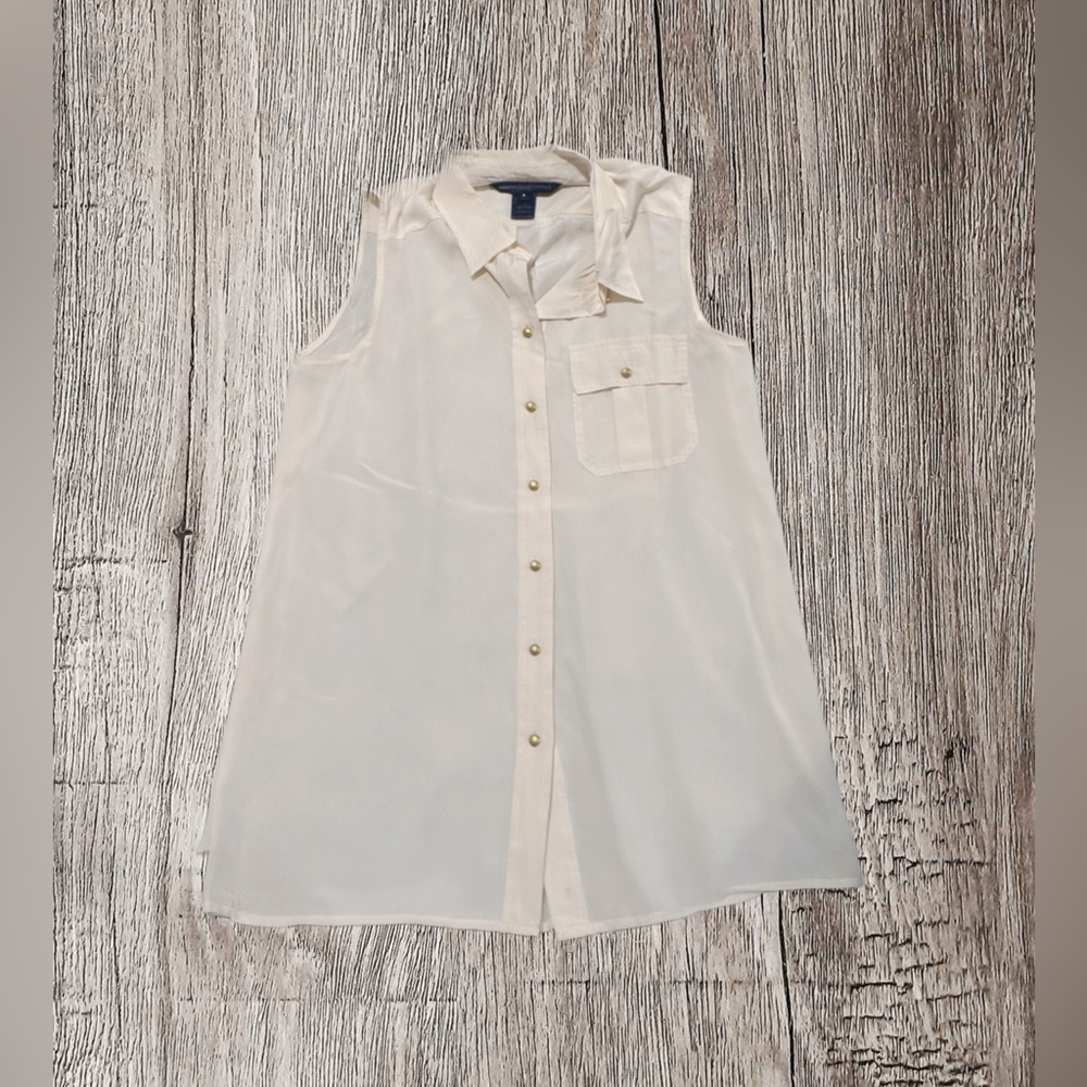 marc jacobs “erin” sleeveless blouse - ivory size 6